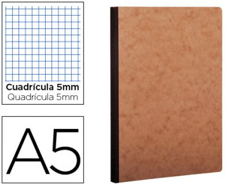 Caderno clairefontaine capa cartolina din a5 quadriculado 5 mm 96 folhas cor kraft , Clairefontaine , 78613 , 3329680795424